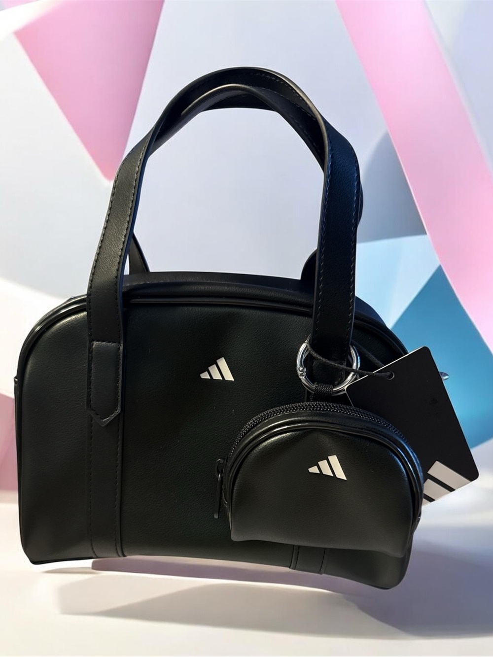 adidas Black Women's Dome Shoulder Bag with Detachable Coin Pouch